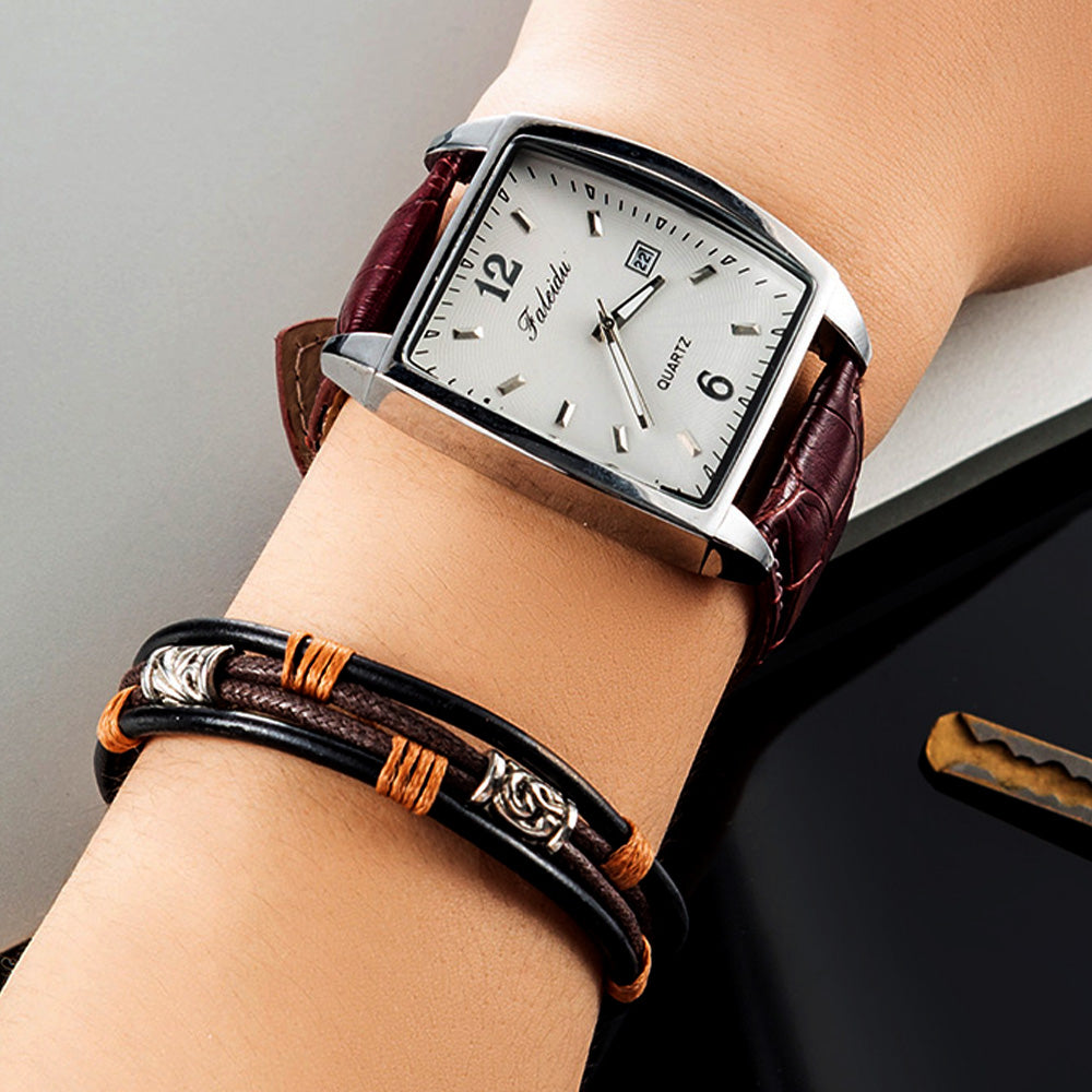 Fashionable Modern Wristwatch & Bracelet Set