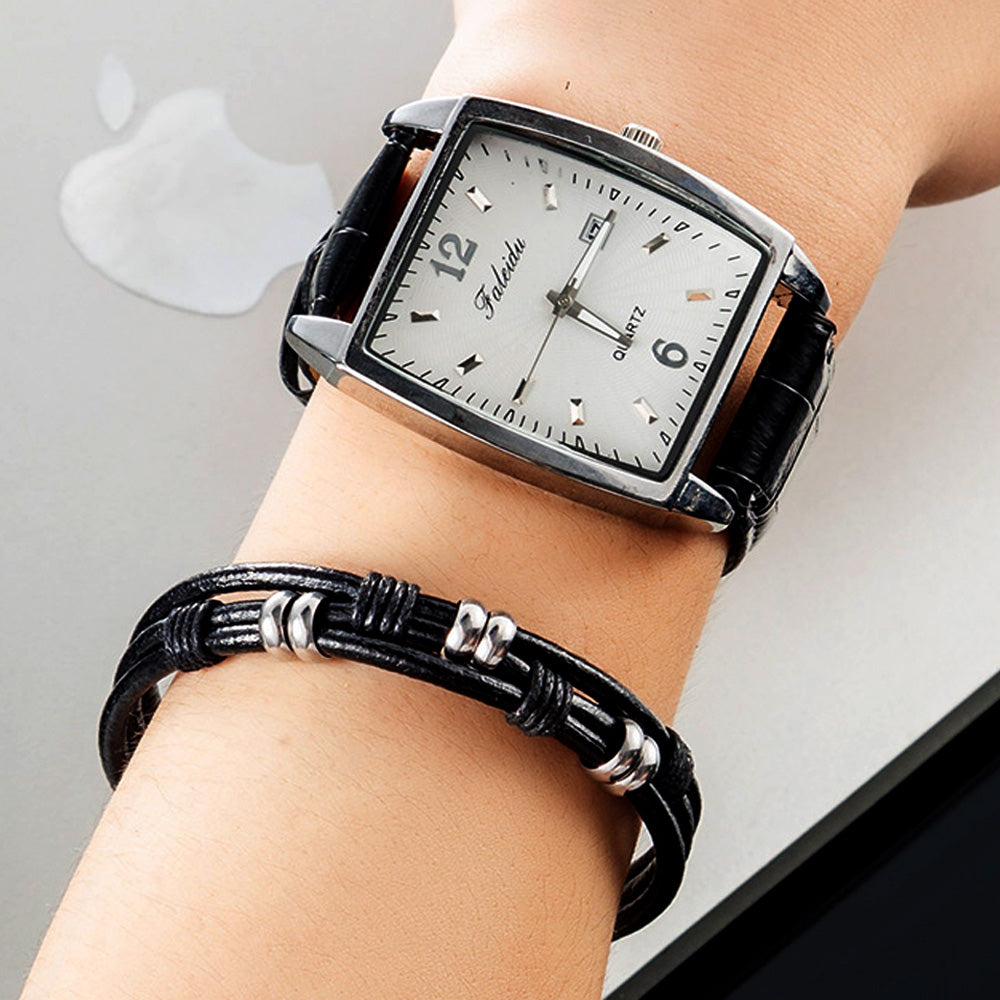 Fashionable Modern Wristwatch & Bracelet Set