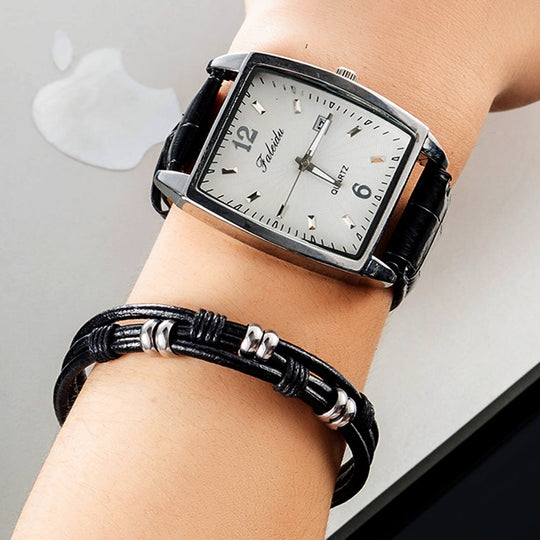 Fashionable Modern Wristwatch & Bracelet Set