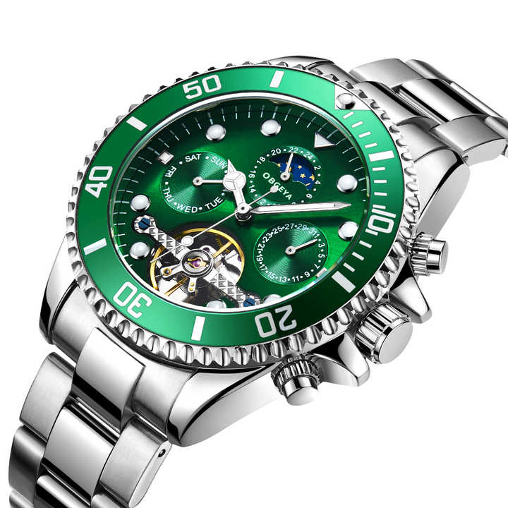 Stainless Automatic Tourbillon Wristwatch