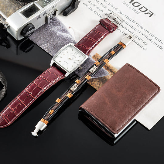 Fashionable Modern Wristwatch & Bracelet Set