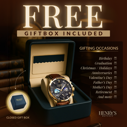 Leather Strap Quartz Wristwatch