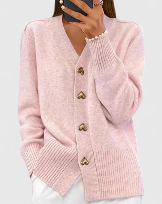 Aurelie – Gemütliche Strickjacke mit Knöpfen für Damen