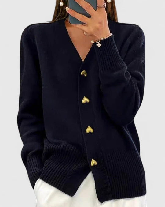 Aurelie – Gemütliche Strickjacke mit Knöpfen für Damen