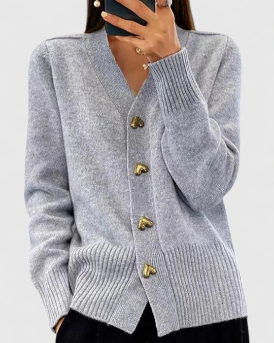 Aurelie – Gemütliche Strickjacke mit Knöpfen für Damen