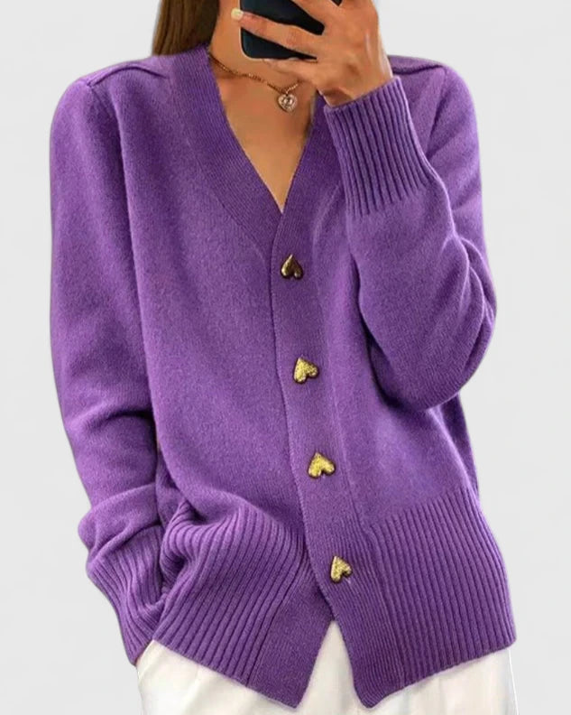 Aurelie – Gemütliche Strickjacke mit Knöpfen für Damen