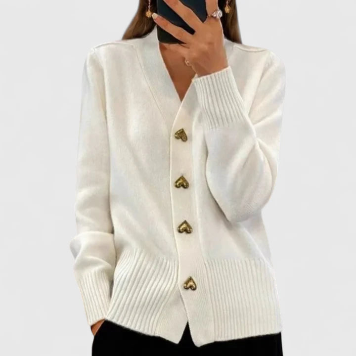 Aurelie – Gemütliche Strickjacke mit Knöpfen für Damen
