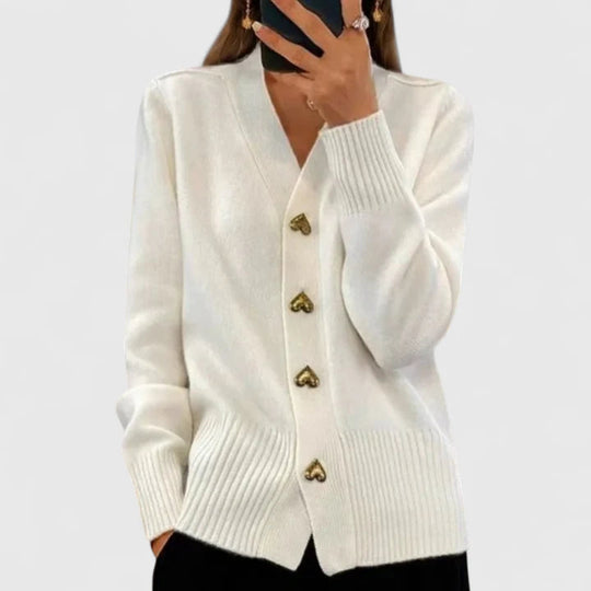 Aurelie – Gemütliche Strickjacke mit Knöpfen für Damen