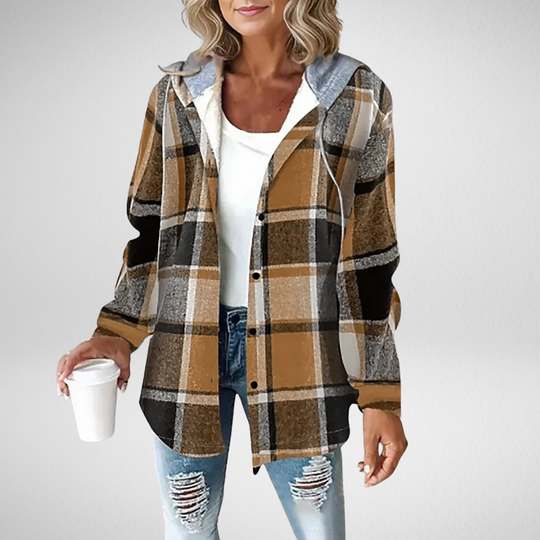 Sigrid – Karierte Kapuzen-Flanelljacke für Frauen
