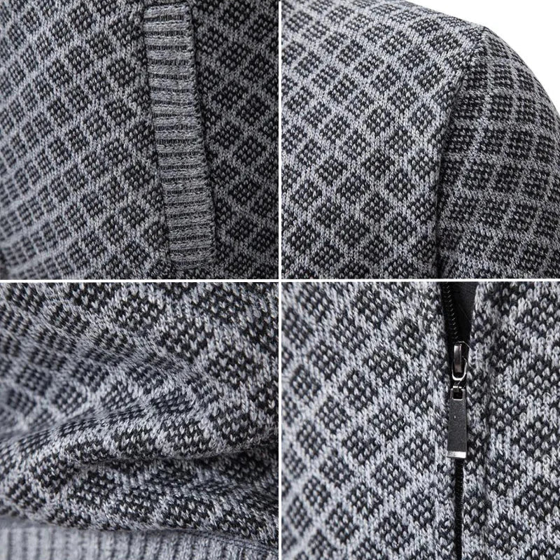 Adrian – Diamant-Strick Zip-Cardigan für Herren