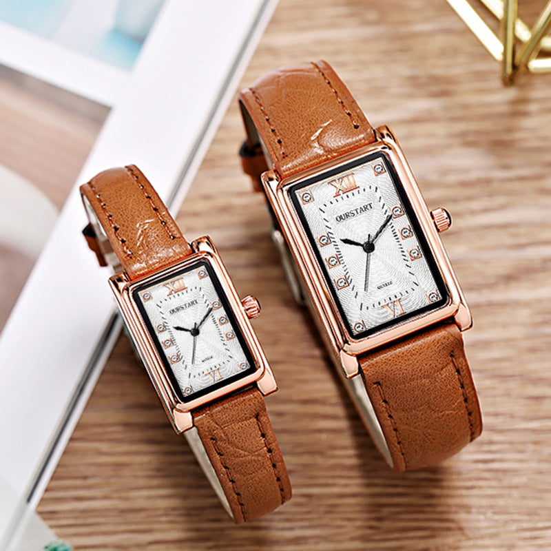 Exquisite Leather Strap Couple Watch