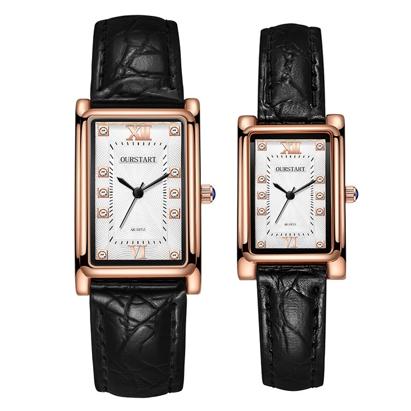 Exquisite Leather Strap Couple Watch