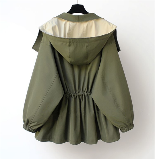 Lieselotte – Zweifarbige Kapuzen-A-Linien-Jacke für Frauen