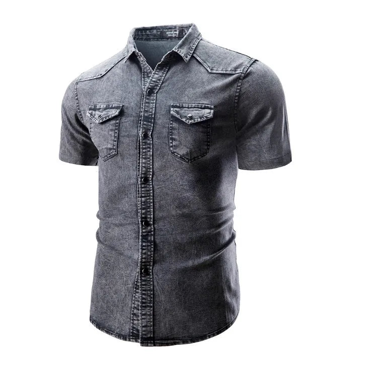 Joshua – Kurzarm-Denimhemd für Männer