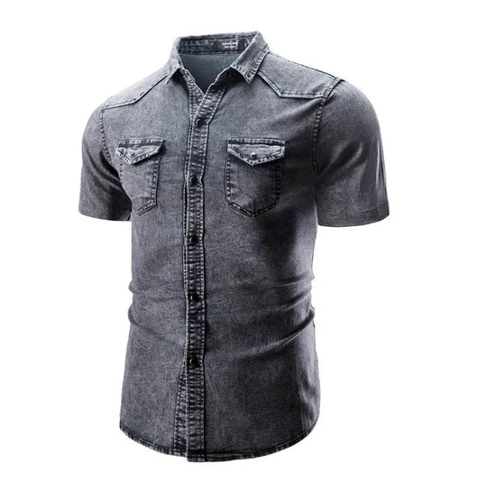 Joshua – Kurzarm-Denimhemd für Männer