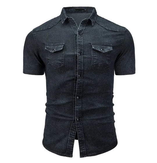 Joshua – Kurzarm-Denimhemd für Männer