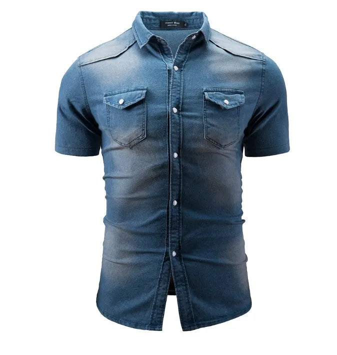 Joshua – Kurzarm-Denimhemd für Männer