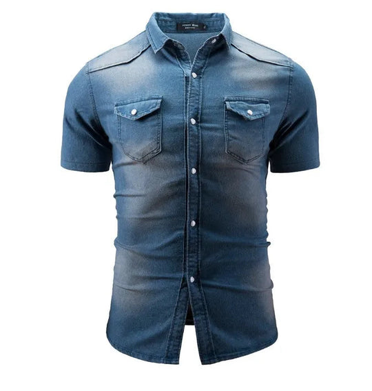 Joshua – Kurzarm-Denimhemd für Männer