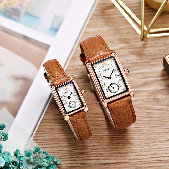 Exquisite Leather Strap Couple Watch