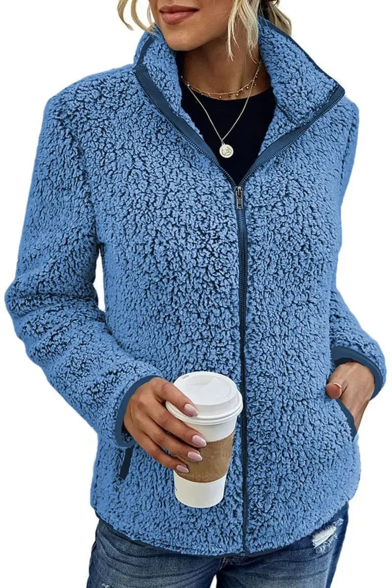 Mivora – Sherpa-Fleece-Jacke mit Reißverschluss für Damen