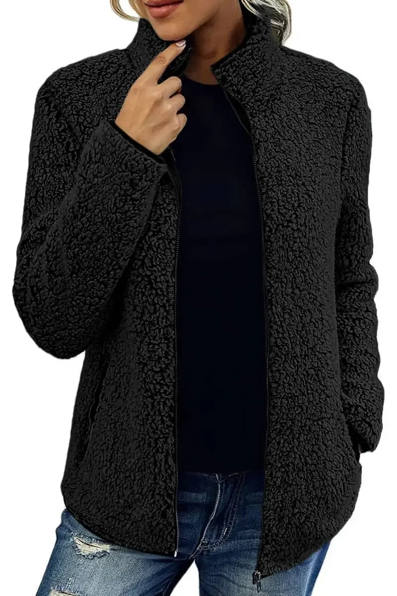 Mivora – Sherpa-Fleece-Jacke mit Reißverschluss für Damen