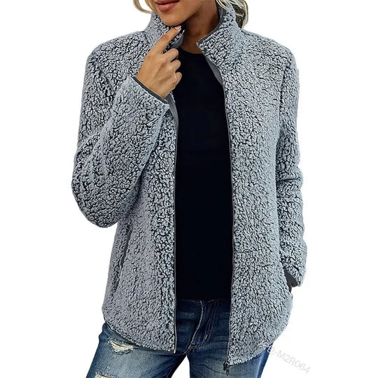 Mivora – Sherpa-Fleece-Jacke mit Reißverschluss für Damen