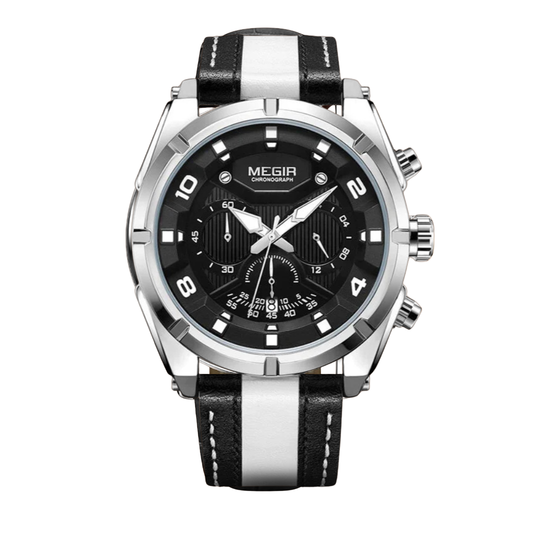 Luxury Leather Military Sport Chronograph Watch