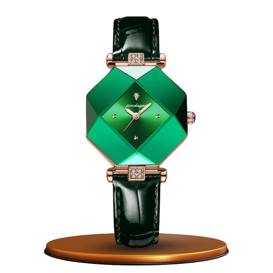 Luxury Green Diamond Quartz Watch