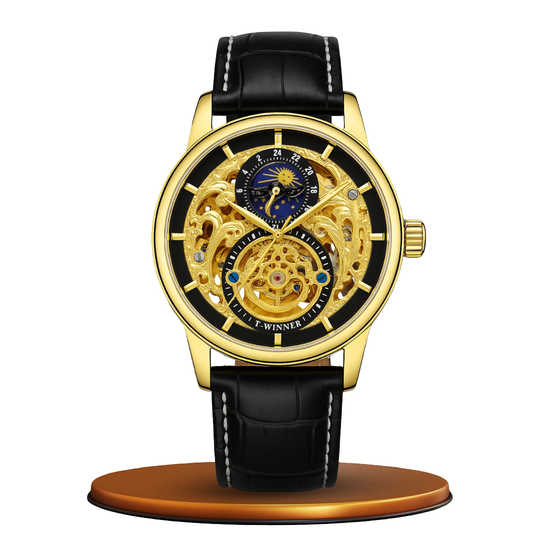 Moon Phase Skeleton Automatic Watch
