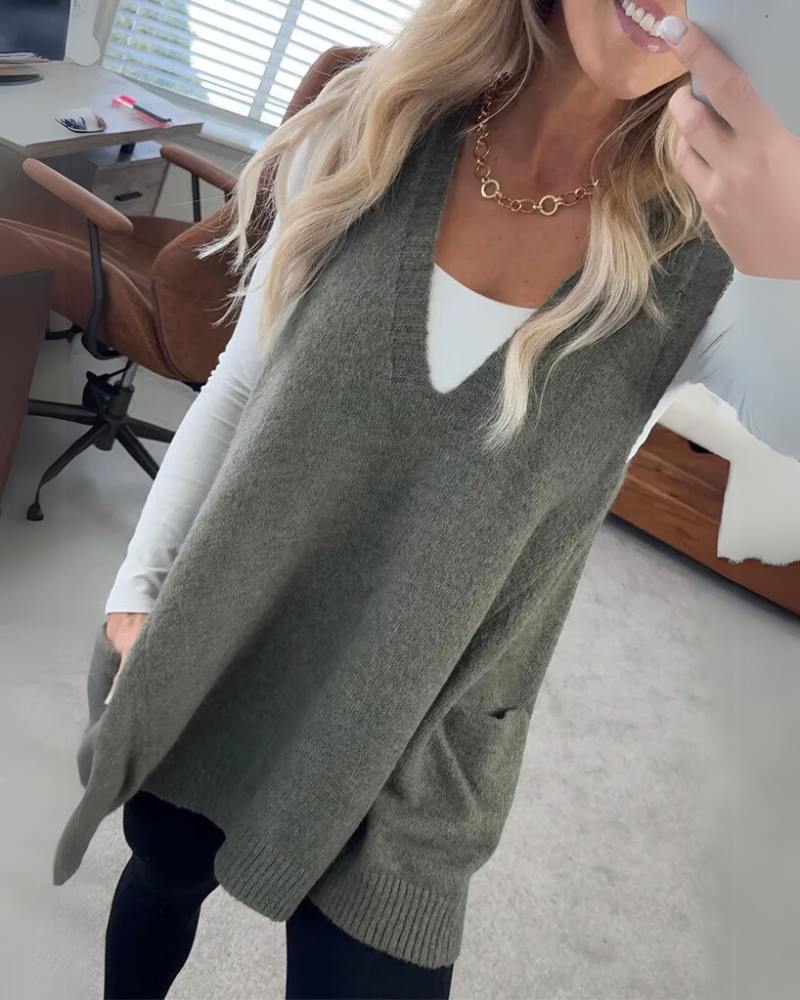 Silvia – Ärmellose Strickweste für Damen