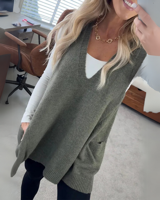 Silvia – Ärmellose Strickweste für Damen