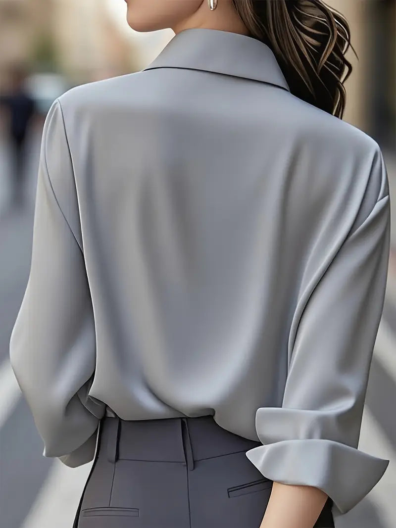 Amiliana - Elegantes Langarm-Hemd mit Knopfleiste