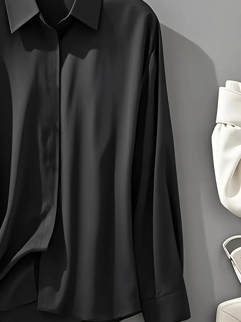 Amiliana - Elegantes Langarm-Hemd mit Knopfleiste