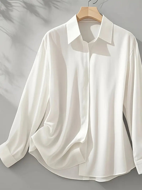 Amiliana - Elegantes Langarm-Hemd mit Knopfleiste