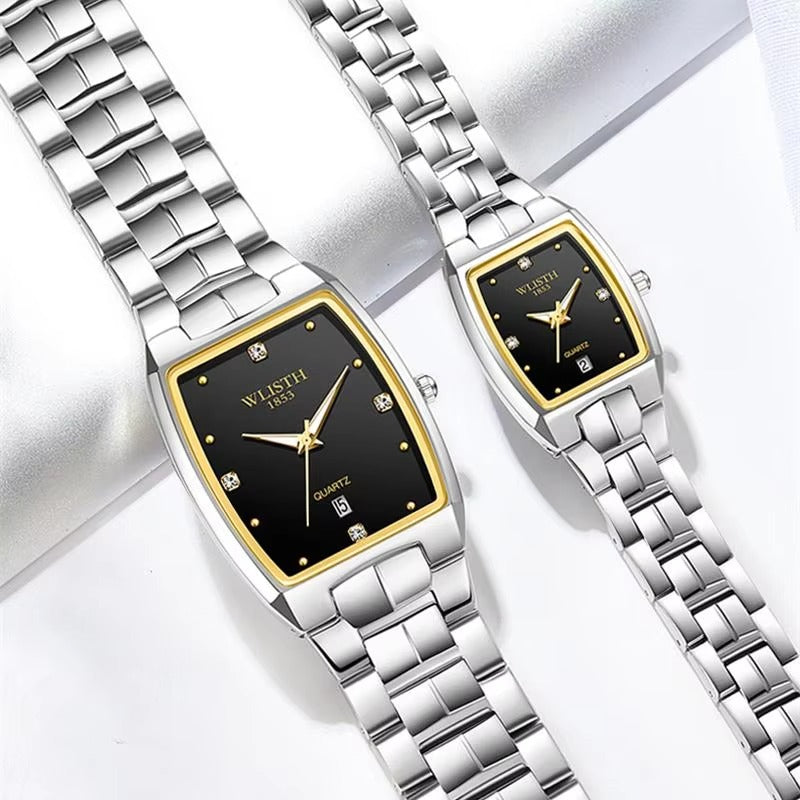 Square Style Quartz Couple Watch