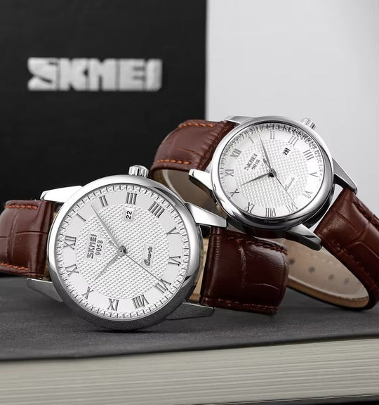 Classic Leather Business Couple Watch