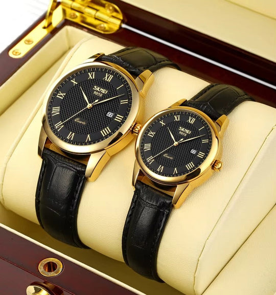 Classic Leather Business Couple Watch