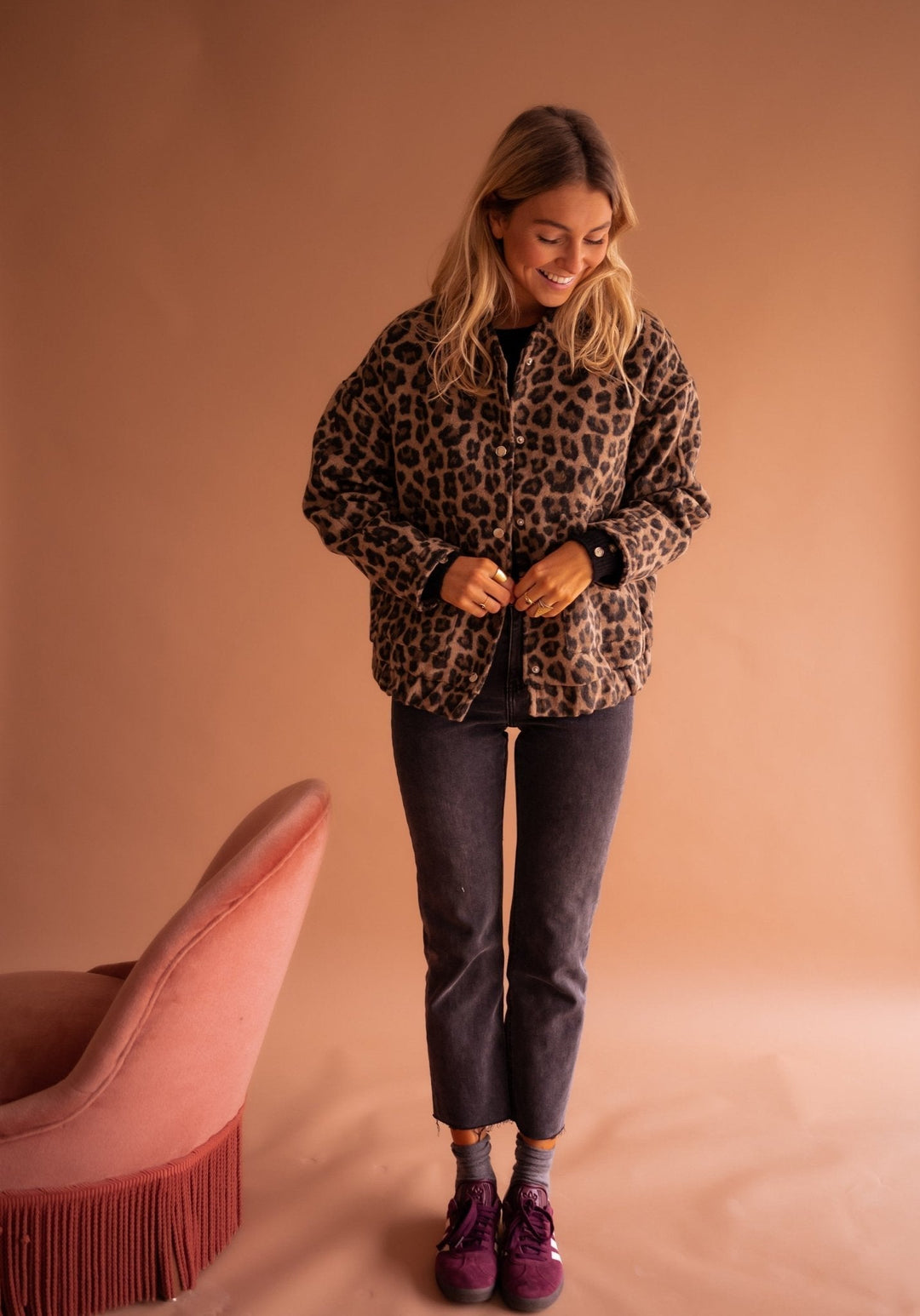 Kaila – Leopardenmuster Kunstpelzjacke für Damen