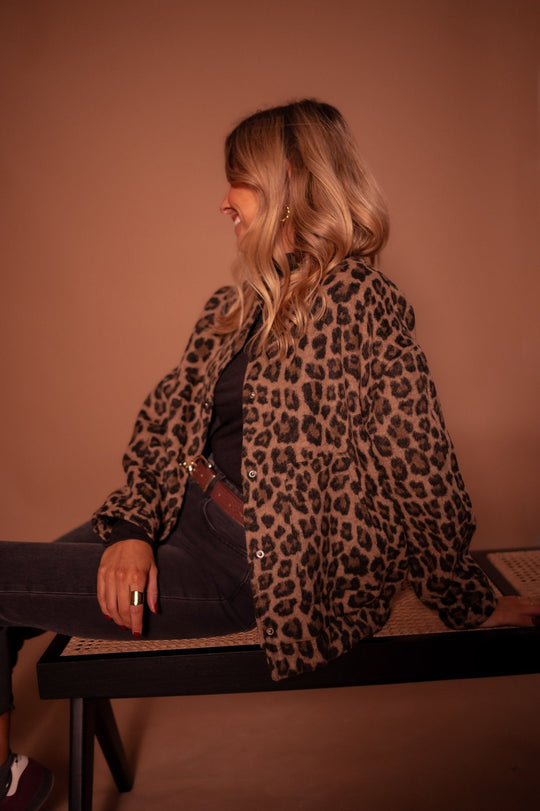 Kaila – Leopardenmuster Kunstpelzjacke für Damen