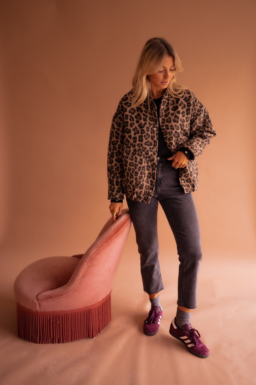 Kaila – Leopardenmuster Kunstpelzjacke für Damen