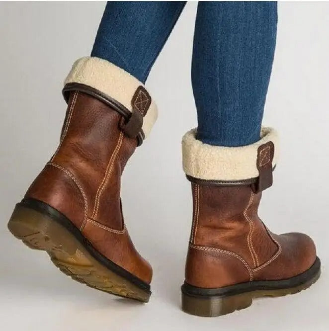 Shareen - Gefütterte Leder Winterstiefel