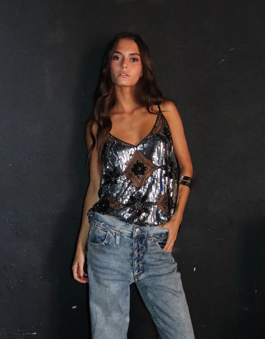 Julia | Glamouröses Perlenoberteil