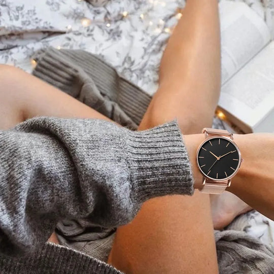 Minimalist Stainless Steel Mesh Quartz Watch