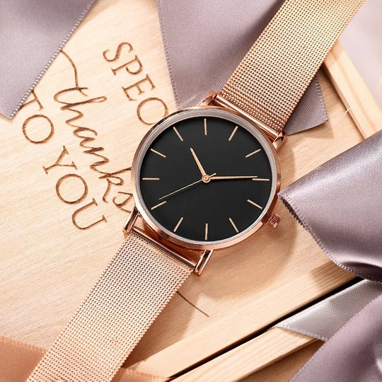 Minimalist Stainless Steel Mesh Quartz Watch